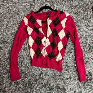 Tommy Hilfiger Pink and Cream Cardigan